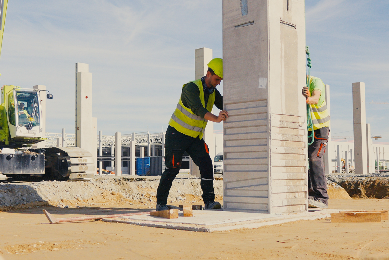 All 1066 pillars of the high-voltage battery assembly plant are in place.