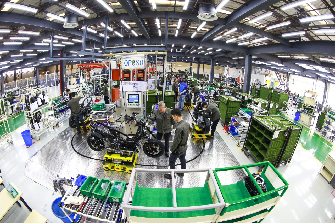 Motorcycle production at the plant in Manaus, Brazil