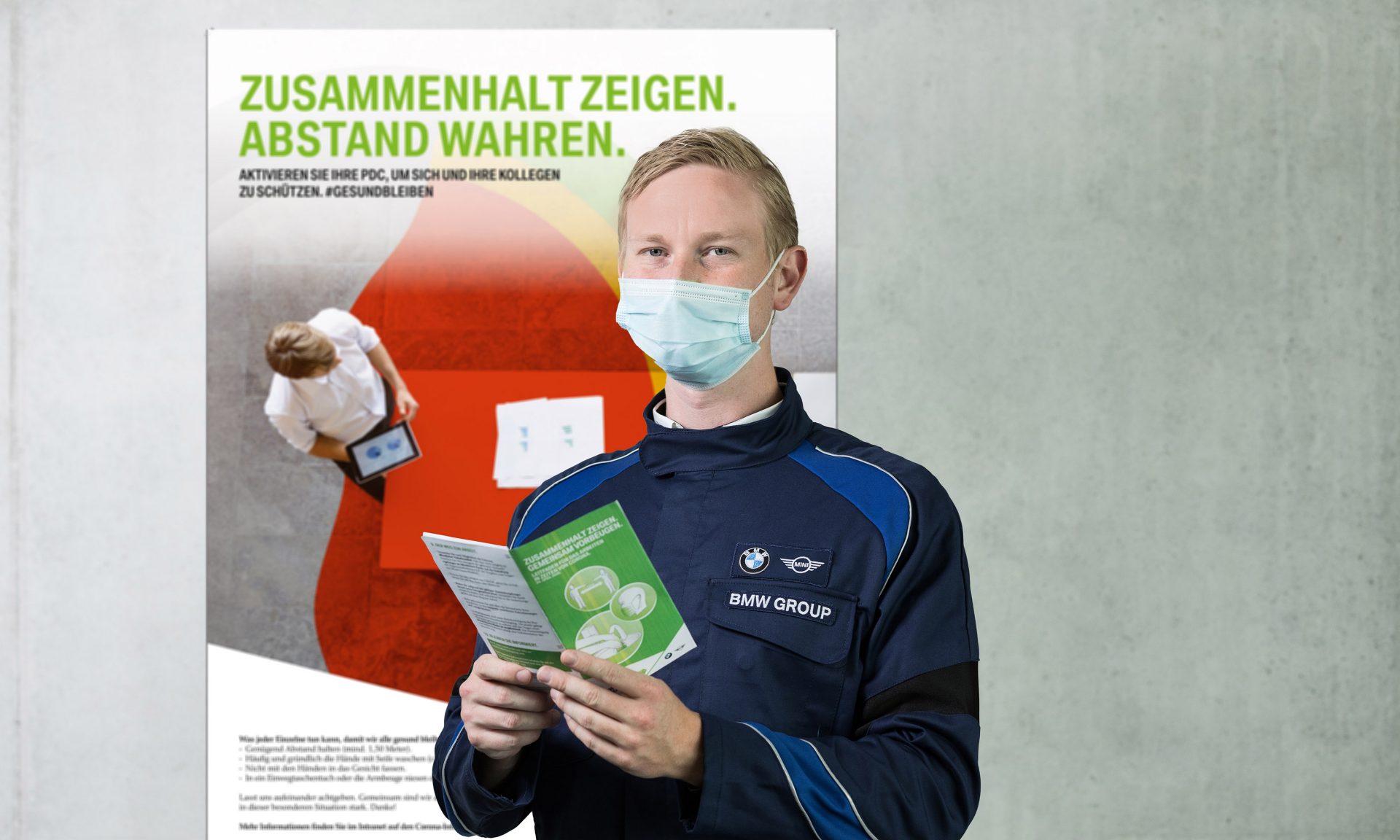 Leitfäden, Flyer, Poster und Aufkleber geben den Mitarbeitern eine Orientierung im Arbeitsalltag und erinnern sie an die geltenden Hygienevorschriften.