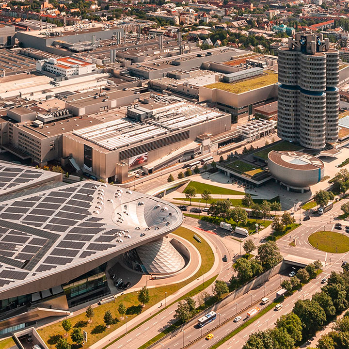 Air view of the Bmw Museum