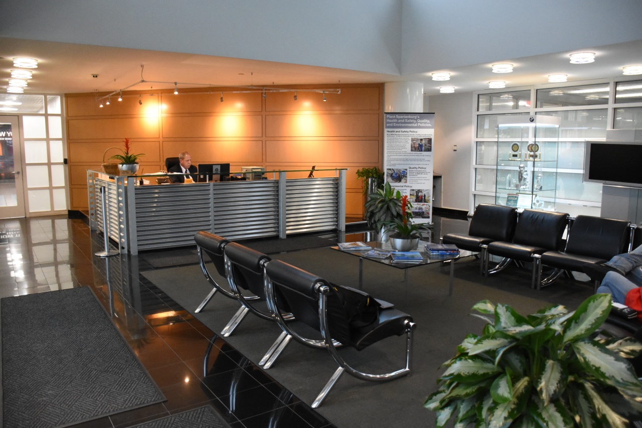 BMW Visitors Lobby and check-in desk. 