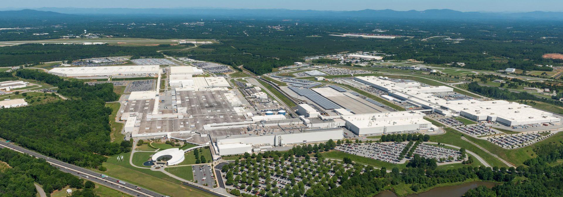 BMW Plant Spartanburg's 7-million-square-foot campus is located right off Highway 85. 