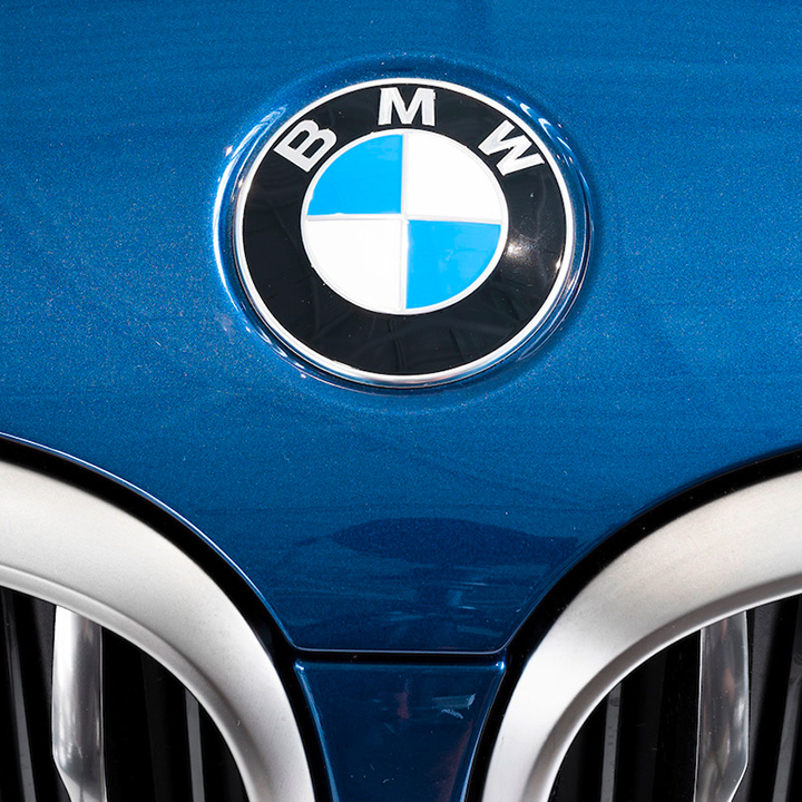 BMW Logo on a blue car