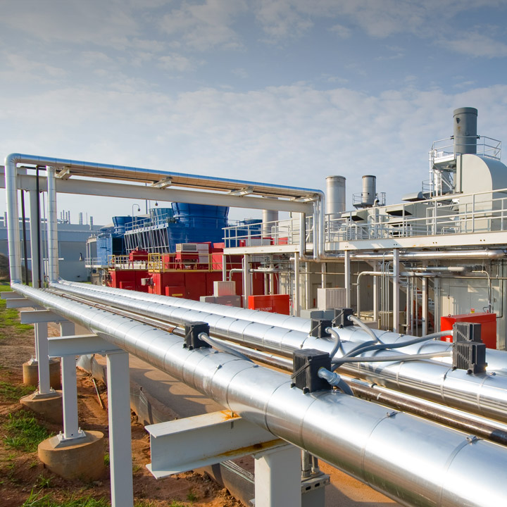 Energy Center at the plant with turbines for Landfill Gas Project. 