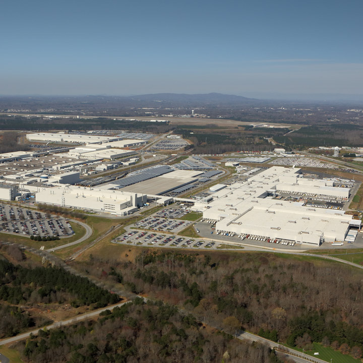 Plant Spartanburg aerial shot during fall season. 