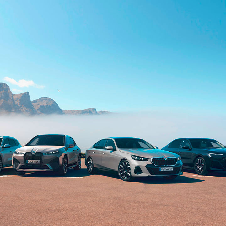 BMW electro cars standing next to each other 